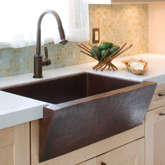 corner copper sink for kitchen