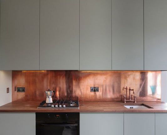 custom copper kitchen backsplash