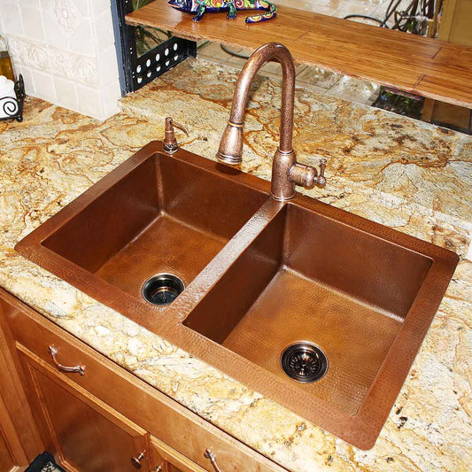 drop-in copper kitchen sink