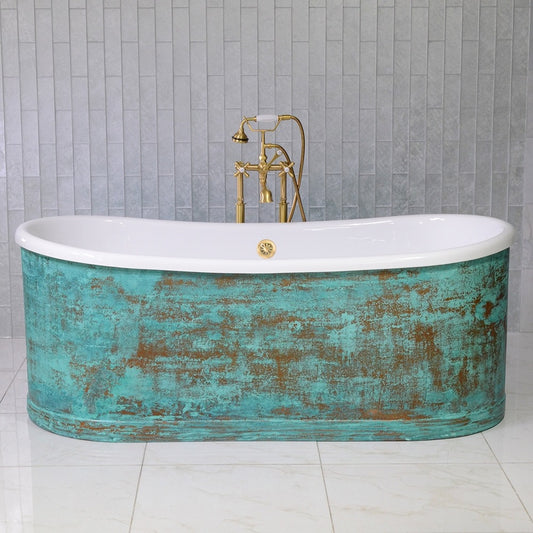 green patina copper bathtub