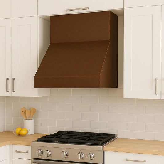 Modern Slant Front Copper Range Hood | Minimalist Design