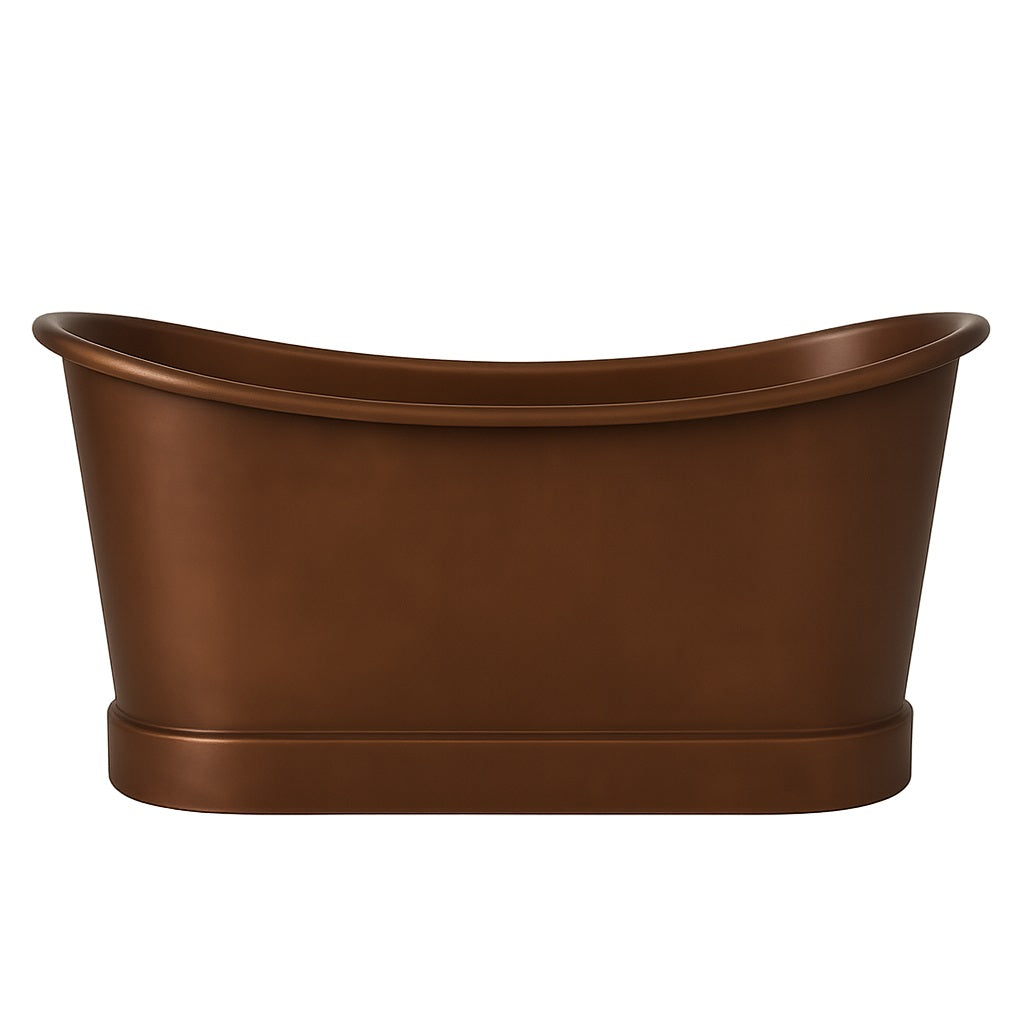 Double slipper smooth copper bathtub