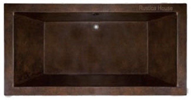 antique artisan made drop-in copper tub