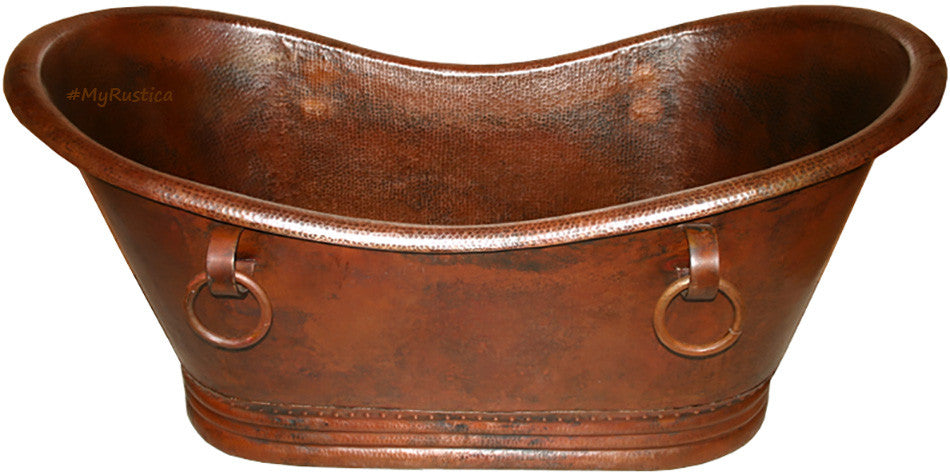 rustic soaking copper tub