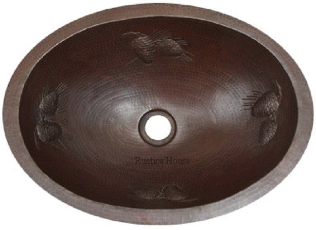 colonial oval copper bathroom sink
