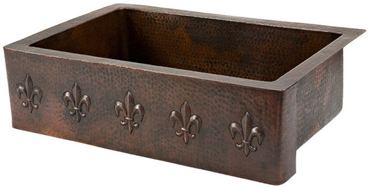 vintage kitchen sink with a front apron panel side view