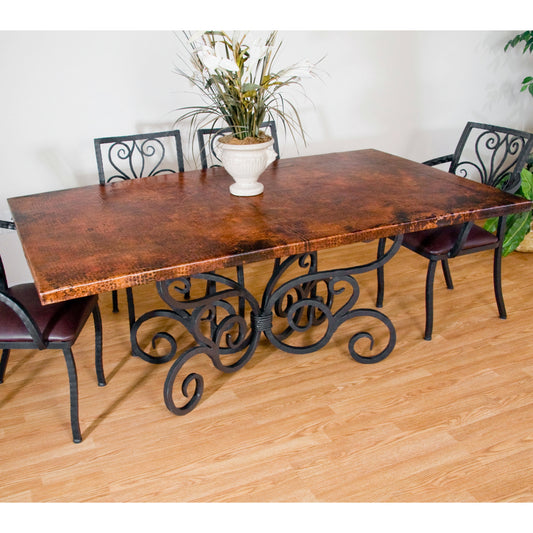 Rustic Style Copper Kitchen Tables