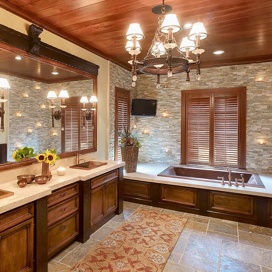 copper bathtubs and bathroom sinks