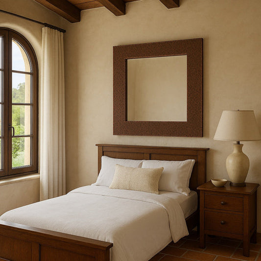 Decorative Copper Mirrors in Bedroom