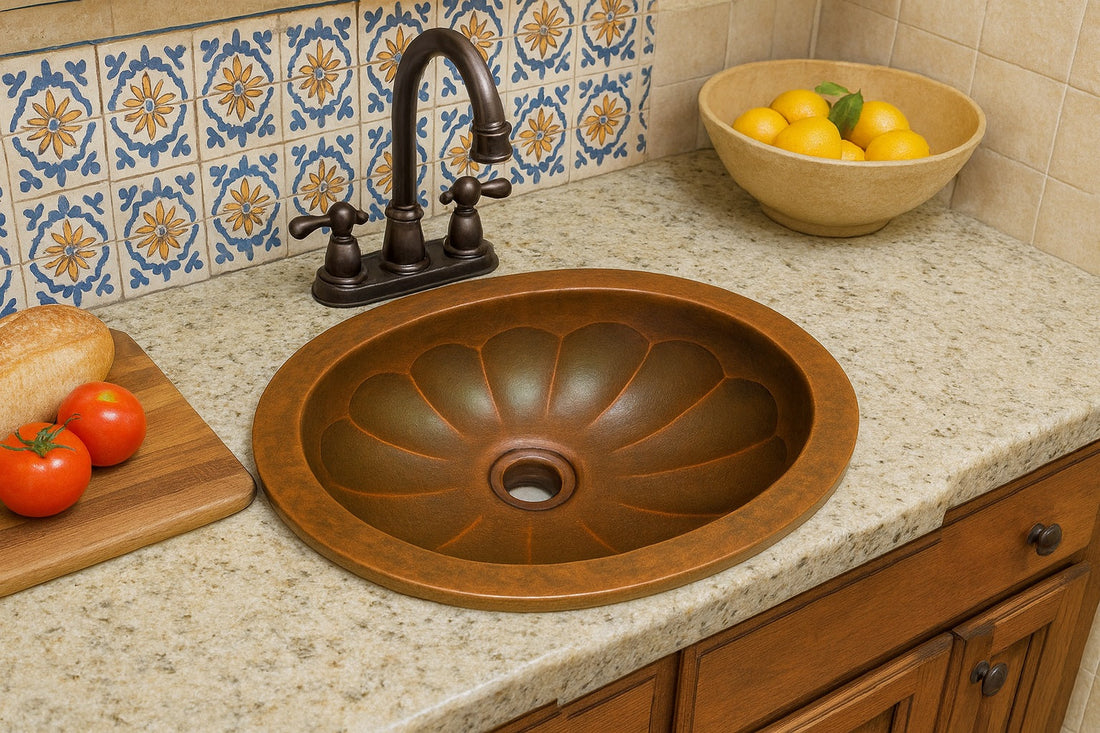 Copper Sinks with Hand-Forged Patterns