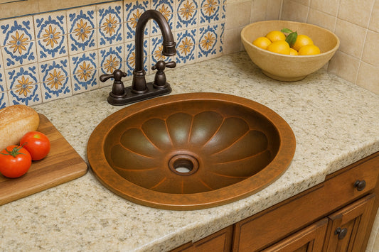 Copper Sinks with Hand-Forged Patterns