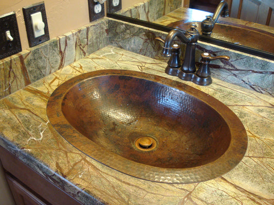 oval bathroom copper sinks