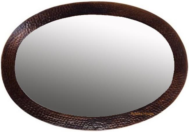 Oval Mirrors with Copper Frame