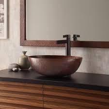 hand-hammered copper bathroom sink