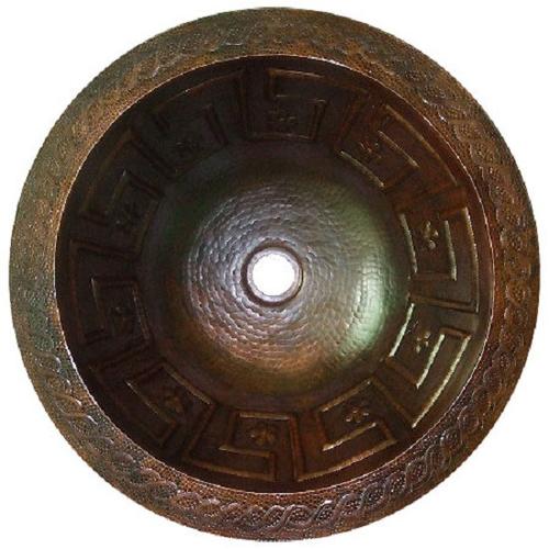 Copper Bathroom Sinks with Pre-Colombian Designs