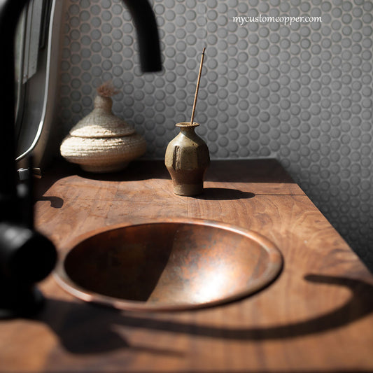 small copper sink for bathroom and kitchen