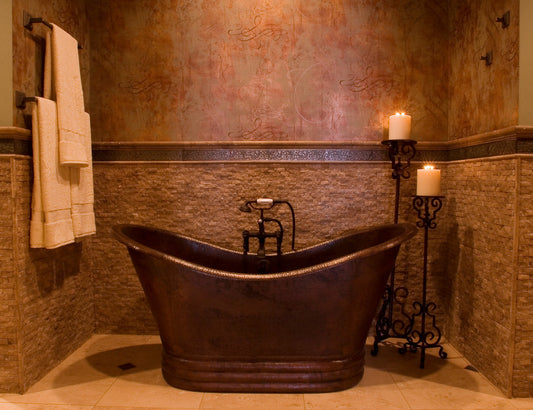 copper tub for a small bathroom