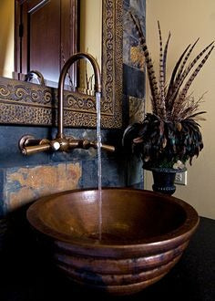 round copper sink