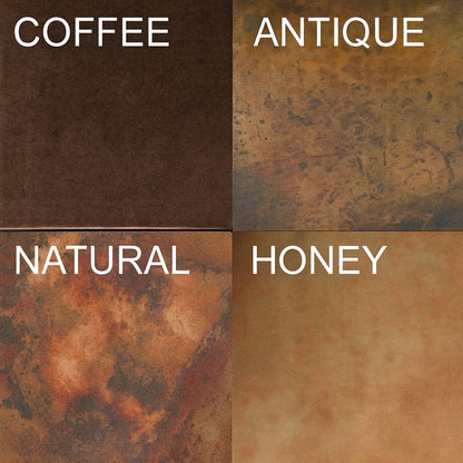 Patina finish options available for a custom made apron front double bowl copper kitchen sink