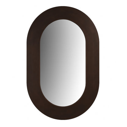 Custom handcrafted oval copper mirror