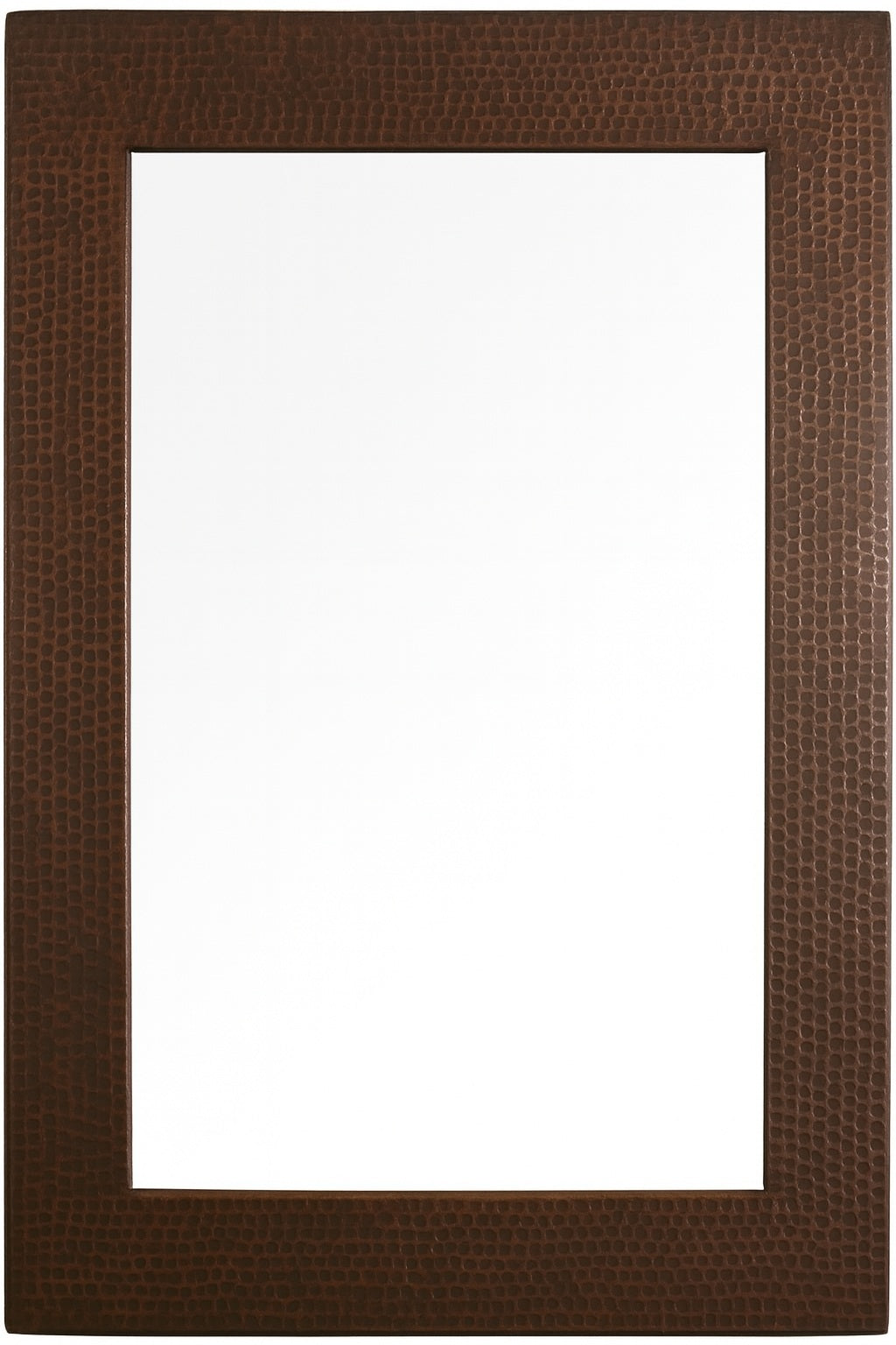 Custom hand-hammered rectangular copper mirror