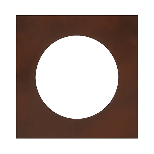 Custom square copper mirror with round center opening