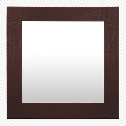 Custom square copper mirror with round center opening