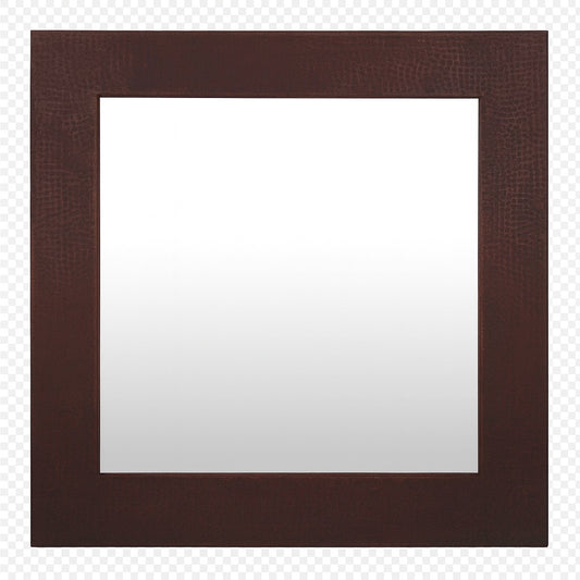 Custom square copper mirror with round center opening