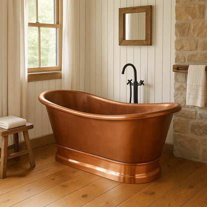 74-inch double slipper natural copper bathtub 