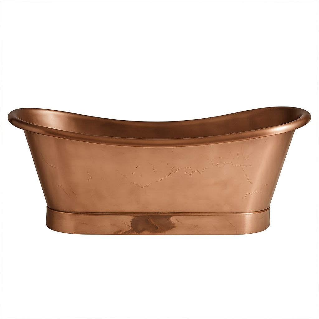 Double slipper natural copper bathtub