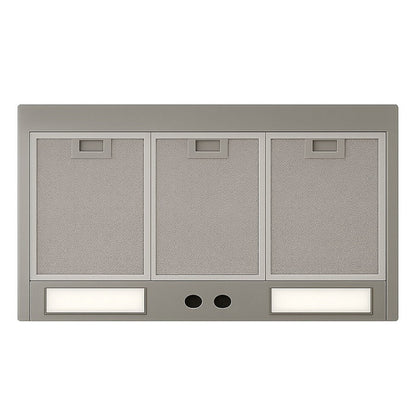 Hacienda copper range hood with rivets and straps economy insert with a fan, lights and filters