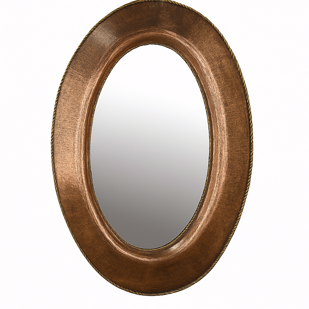 decorative oval copper mirror