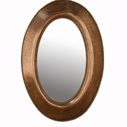 decorative oval copper mirror