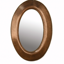 decorative oval copper mirror