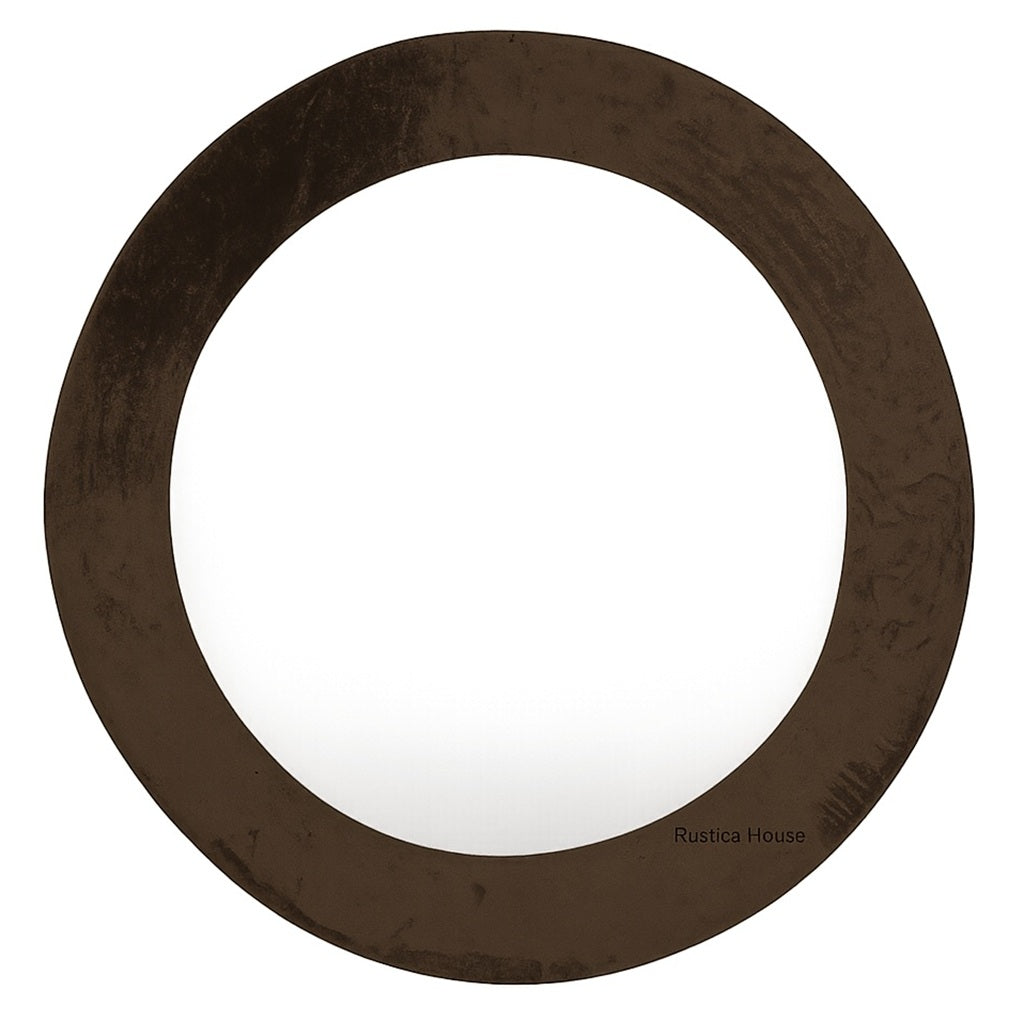 Custom hand-hammered round copper mirror