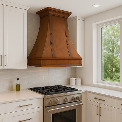 36 inch 30 inch transitional rustic custom copper range hood