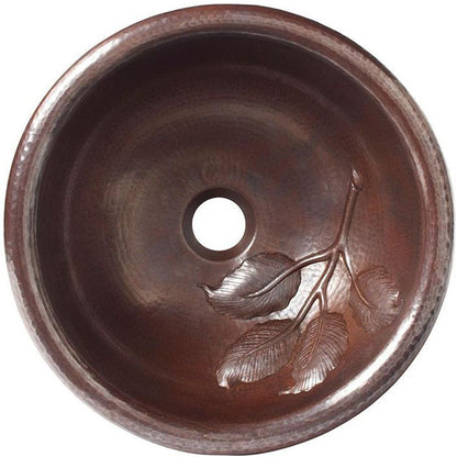 antique round copper bathroom sink