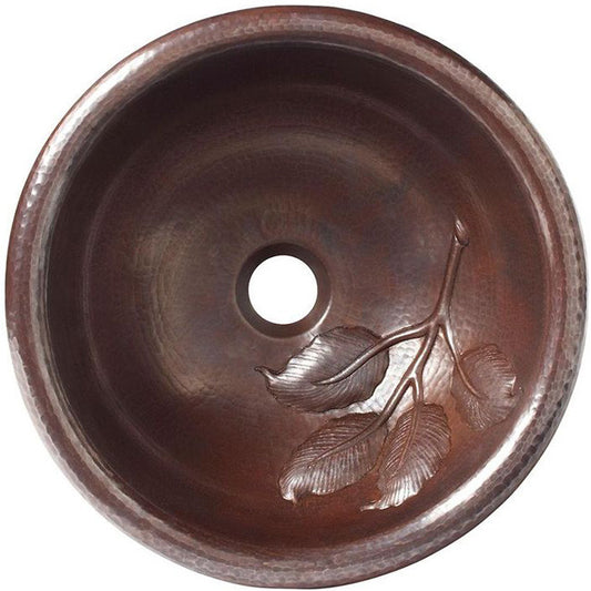 antique round copper bathroom sink