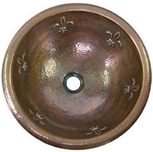 rustic round copper bathroom sink