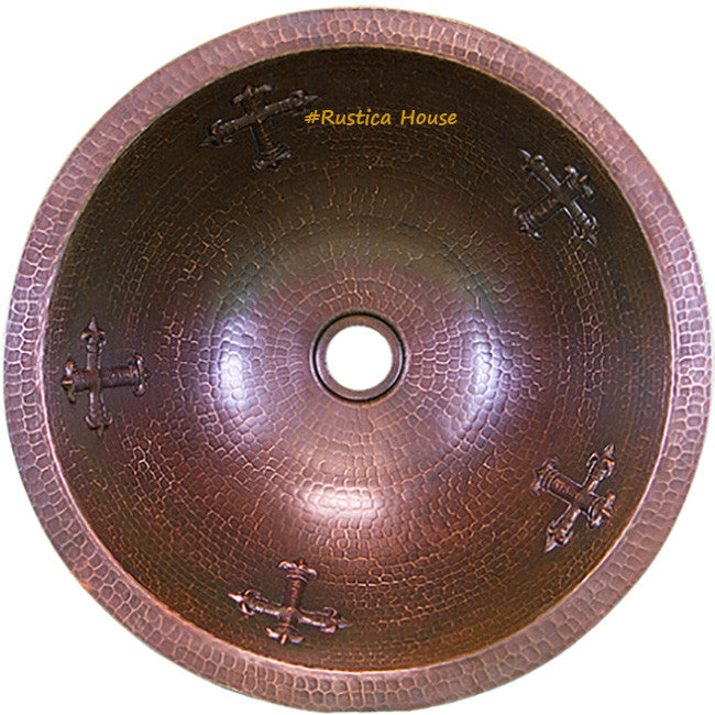 colonial copper round bathroom sink