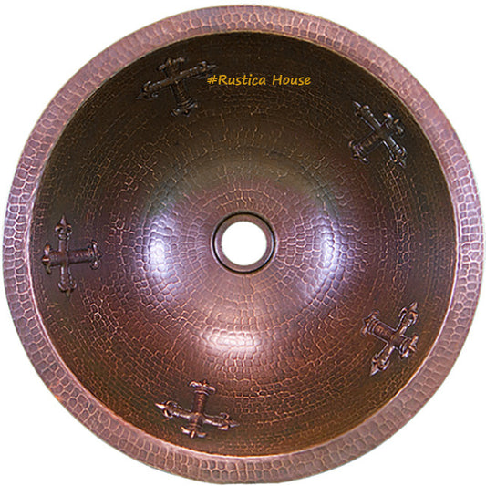 colonial copper round bathroom sink