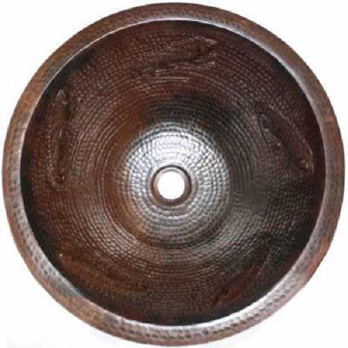 round bathroom copper sink