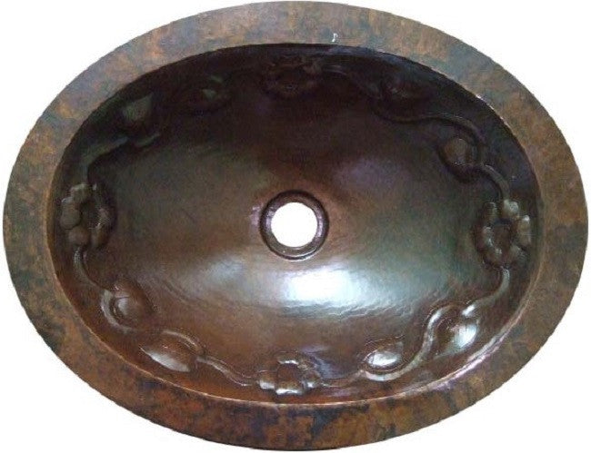 rustic oval copper bathroom sink