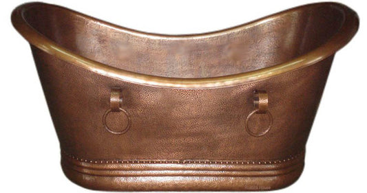 antique grand slipper copper tub
