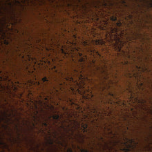 darker patina of copper used for production of a sink with the apron front panel