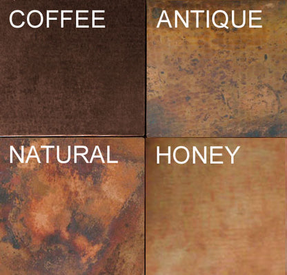 contemporary copper patina choices for a modern mirror frame