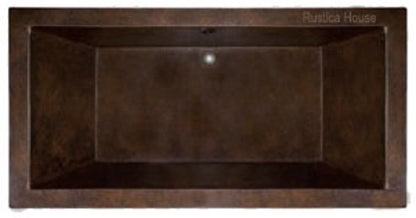 antique artisan made drop-in copper tub