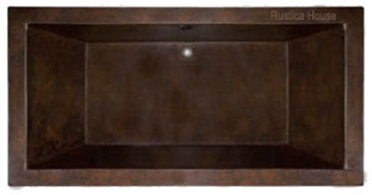 antique artisan made drop-in copper tub