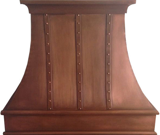 designer copper cook-top hood