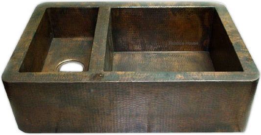 hand hammered apron copper kitchen sink